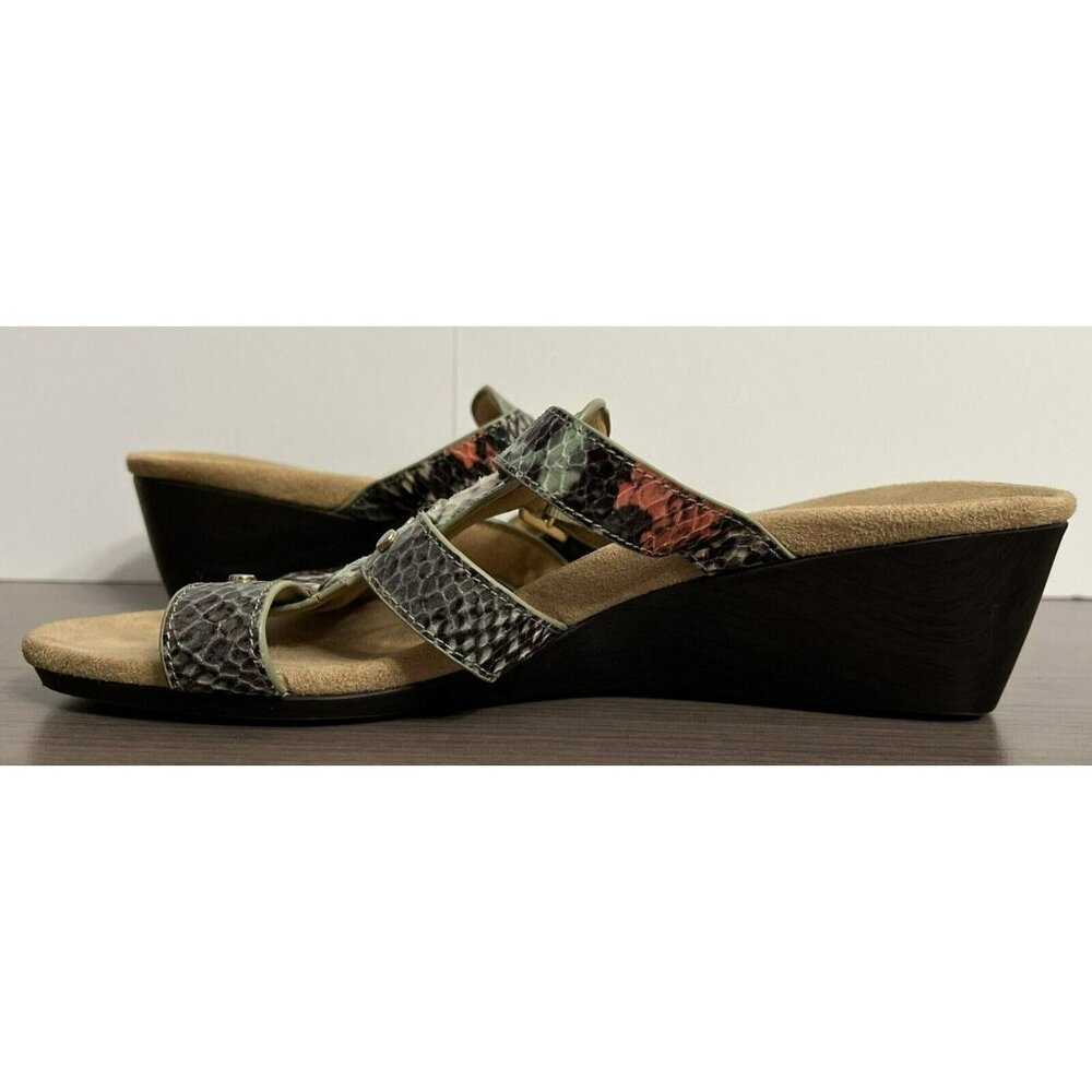 Vionic Women's Sandals Size 8 Radia Snake Print Comfort Wedge Slip On Adjustable - Picture 5 of 9